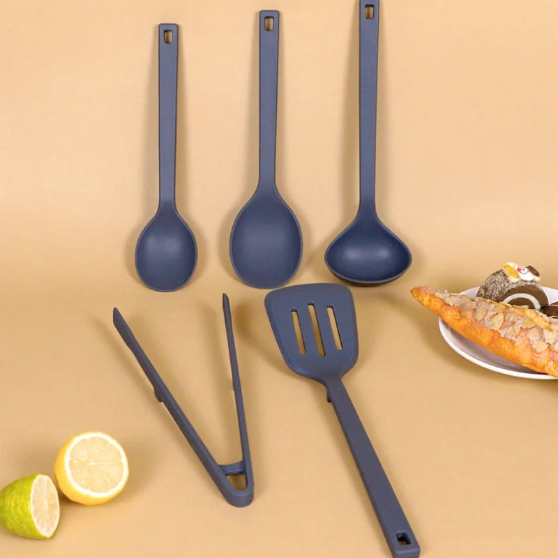 5pcs Silicone Kitchen Utensils Set,Non-Stick Cooking Tools, Including Turner, Spatula, Soup Spoon, Strainer, and Rice Paddle
