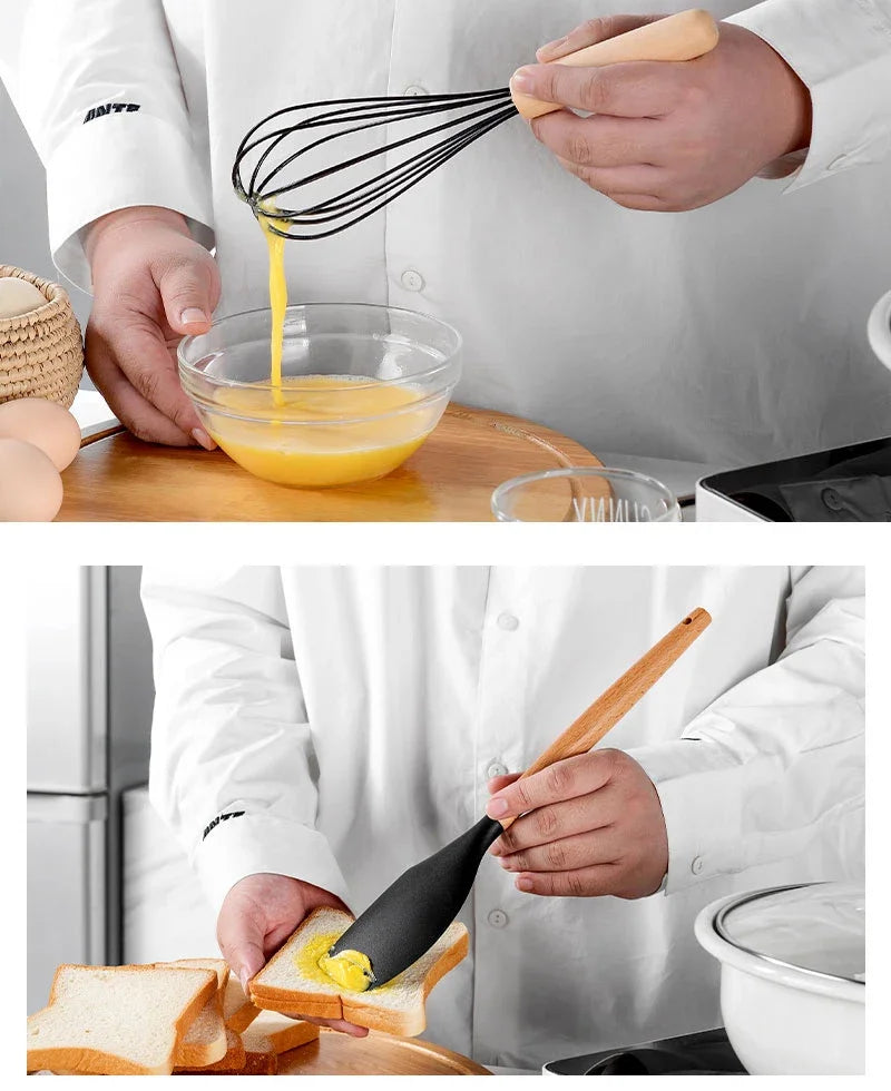 Kitchen Utensil Set Silicone BPA Free Kitchen Cooking Baking Tools Set Kitchen Accessories Gadgets Kitchenware With Container N.