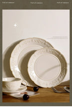 Baroque Vintage Ceramic Dinner Plates Western Food Dishes and Plates Sets European Modern Kiln Change Carving  Tableware Home