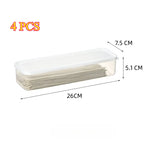 4-pack Rectangular Food Storage Containers, Reusable Refrigerator Storage Boxes, Stackable Durable Sealed Freezer Containers