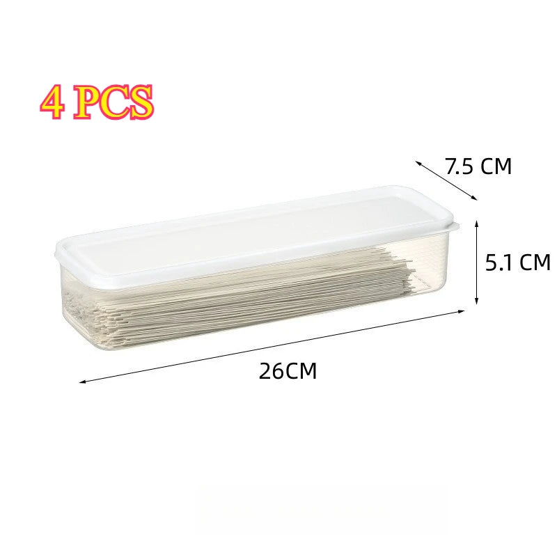 4-pack Rectangular Food Storage Containers, Reusable Refrigerator Storage Boxes, Stackable Durable Sealed Freezer Containers