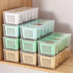 1 Set of Food Storage Containers Square Transparent Compartments for Refrigerators, Salad, Fruit, Vegetable And Condiment Boxes