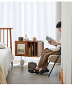 Multifunctional Beauty:Modern Solid Wood Magazine Storage, Chinese-Inspired Side Cabinet, and Floor Display for Bedroom Elegance