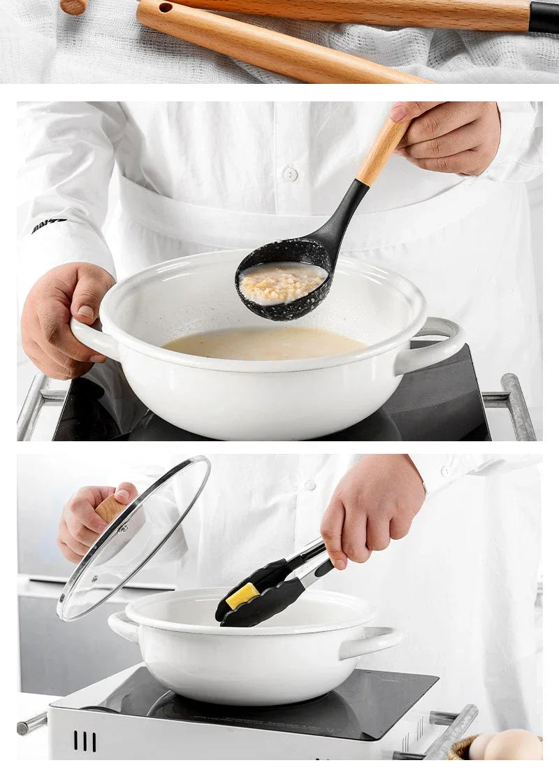 Kitchen Utensil Set Silicone BPA Free Kitchen Cooking Baking Tools Set Kitchen Accessories Gadgets Kitchenware With Container N.