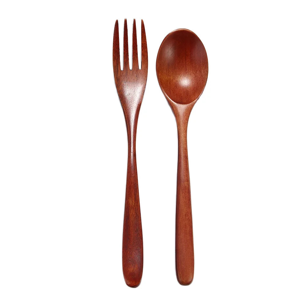 Wooden Dinner Kit Utensil Soups Rice Kitchen Supplies Tableware Dinnerware Sets Fork Spoon