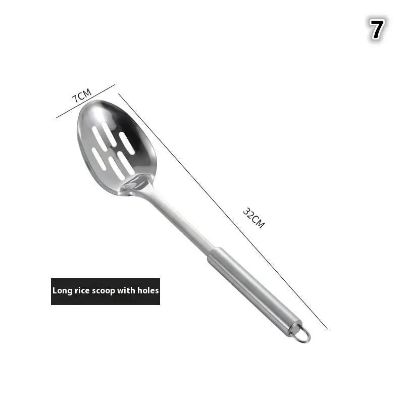 Stainless Steel Kitchen Cookware Set - Cooking Utensils Shovel Soup Spoon Turner Dinnerware - Kitchen Gadgets for Cooking
