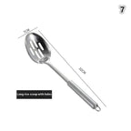 Stainless Steel Kitchen Cookware Set - Cooking Utensils Shovel Soup Spoon Turner Dinnerware - Kitchen Gadgets for Cooking