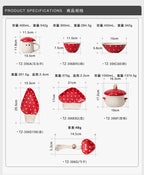 Red Mushroom ceramic Coffee Mug Dinner Plates Noodle Bowls Salad Bowls Teapot Cakepan Afternoon Tea Party Gift for Girl