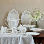 Ceramic Plates Dinner Sets Elegant White Western Food Dishes Steak Paglio Salad Plate Embossed Party Tableware Cup and Saucer