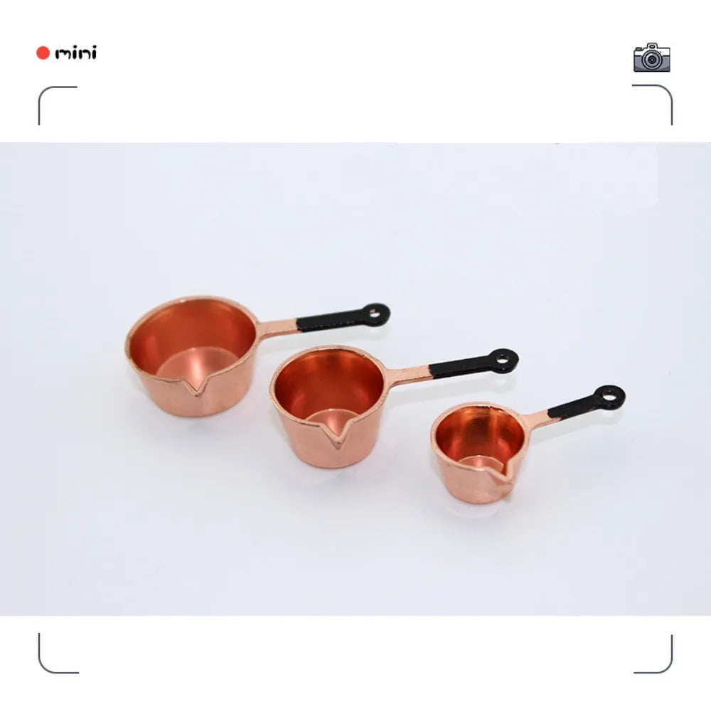 Kettle 1:12 Mini Kitchen Utensils Sets Cookware Alloy Doll Kitchen Set Mini 1:12 Scale Mini Kitchen Cooking Kit Mini Play House