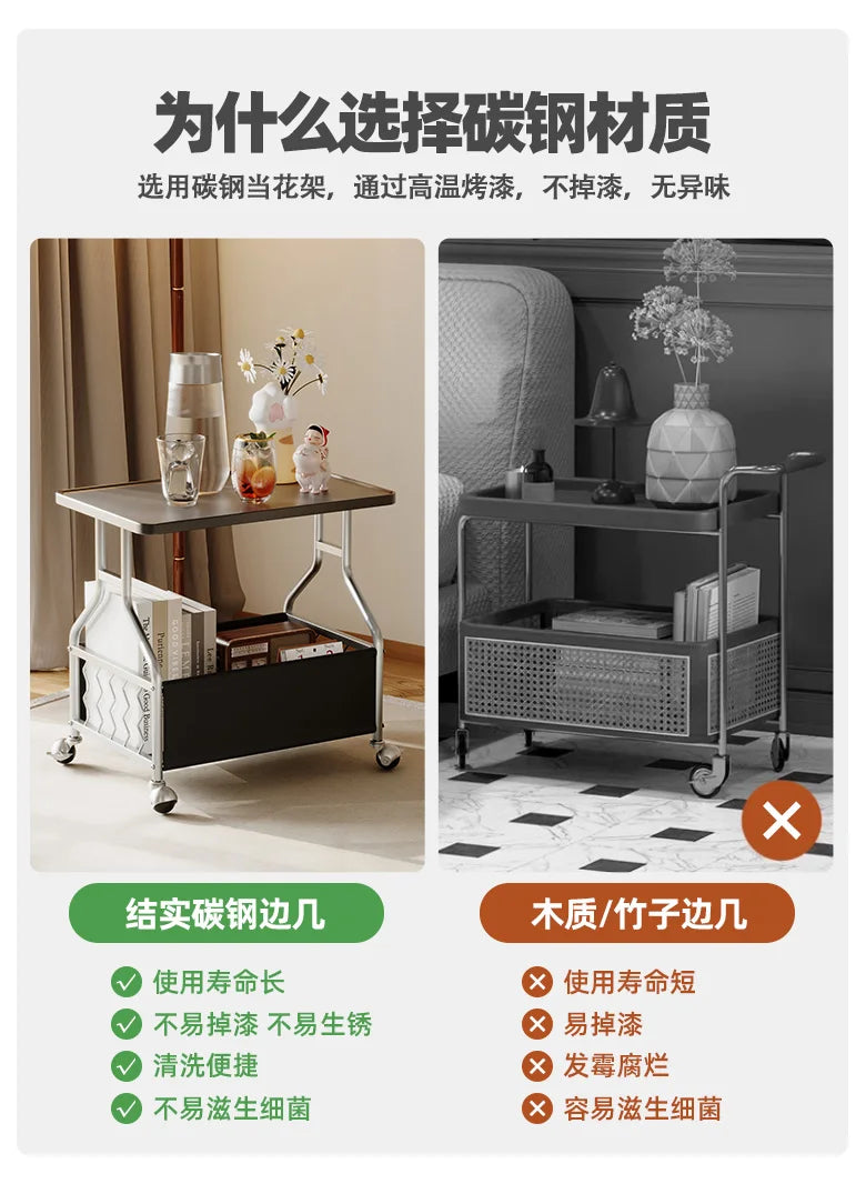 Modern Mobile Side Table Beauty Trendy Exquisite Glamour Coffee Table Luxury Elegant Mesa De Centro Sala Living Room Furniture