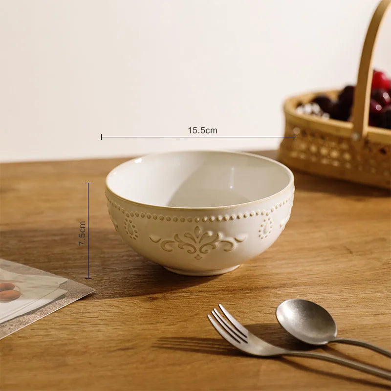 Baroque Vintage Ceramic Dinner Plates Western Food Dishes and Plates Sets European Modern Kiln Change Carving  Tableware Home