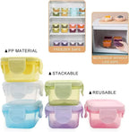 4 mini food storage containers, with leak-proof lids, sauce and condiment container, mini freezer storage container