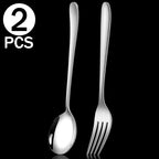 Korean Stainless Steel Cutlery Set Kitchen Long Handle Spoon and Fork Tableware Dessert Coffee Teaspoon Soup Spoons Utensils