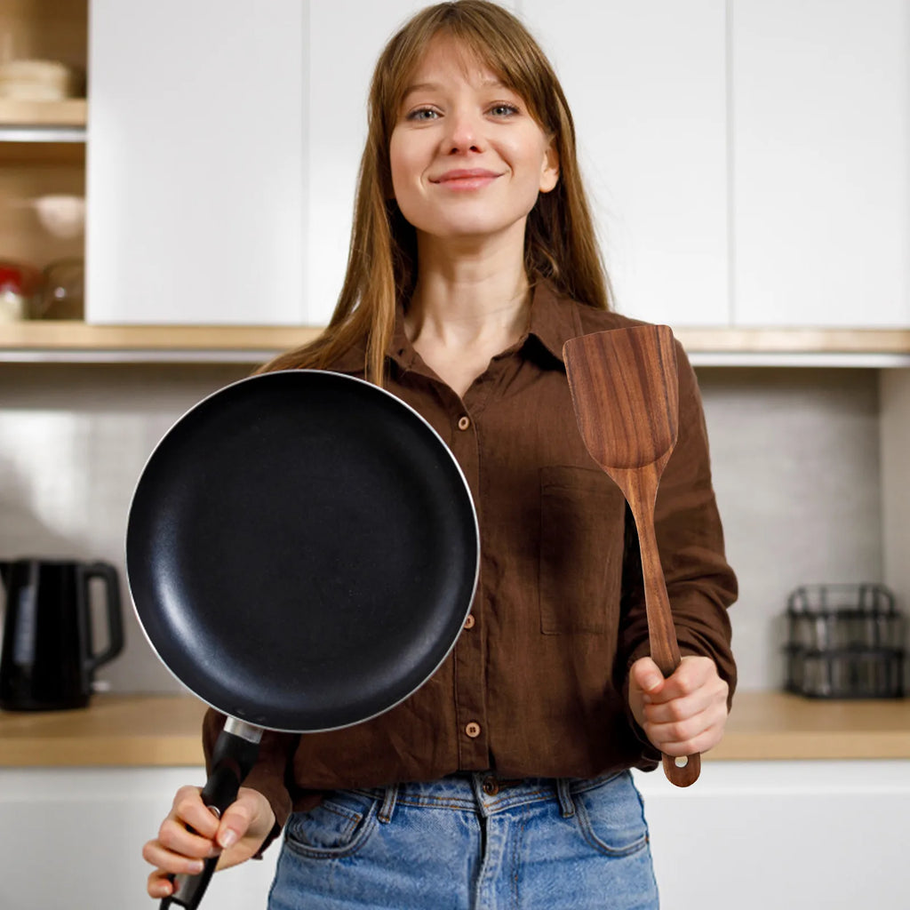 5/9Pcs/set Wooden Kitchen Utensils Set, Wooden Spoons for Cooking, Utensils,Natural Teak Wooden Spoons For Non-stick Pan Gift