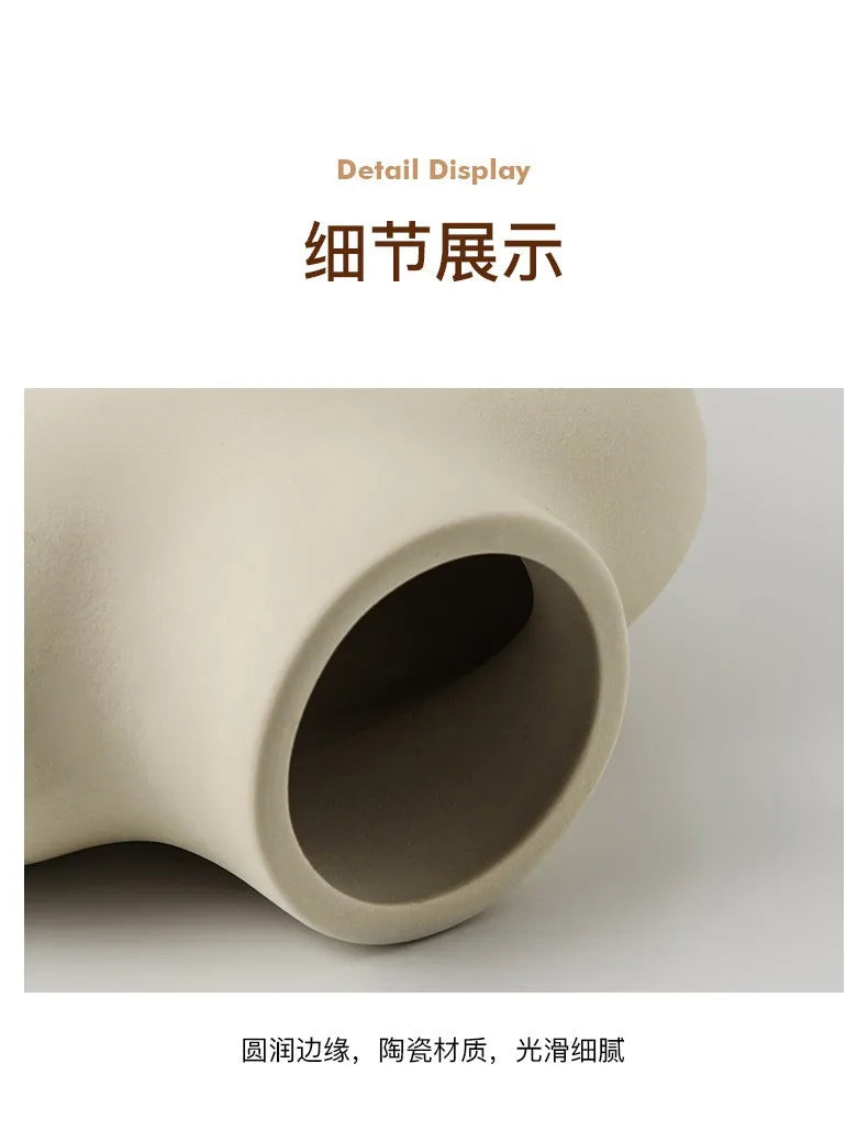 INS Ceramic Art Vase, Modern Simple Home Living Room Flower Arrangement, Advanced Sense Decorative Device, New