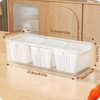 1 Set of Food Storage Containers Square Transparent Compartments for Refrigerators, Salad, Fruit, Vegetable And Condiment Boxes