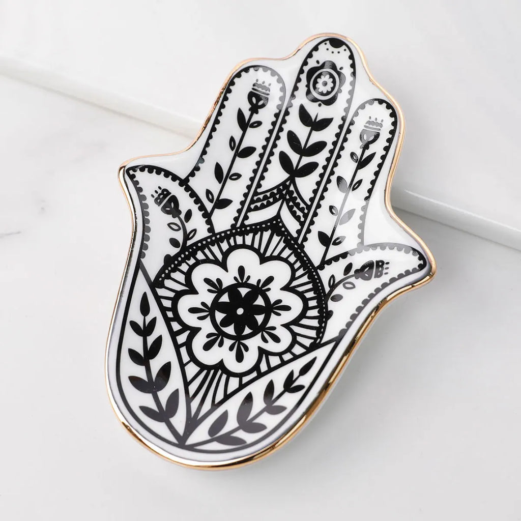 Ceramic Hand Trinket Dish, Small Jewelry Tray, Decorative Plate, Hamsa Hand, Crafts Decoration, Europe