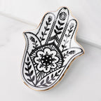 Ceramic Hand Trinket Dish, Small Jewelry Tray, Decorative Plate, Hamsa Hand, Crafts Decoration, Europe