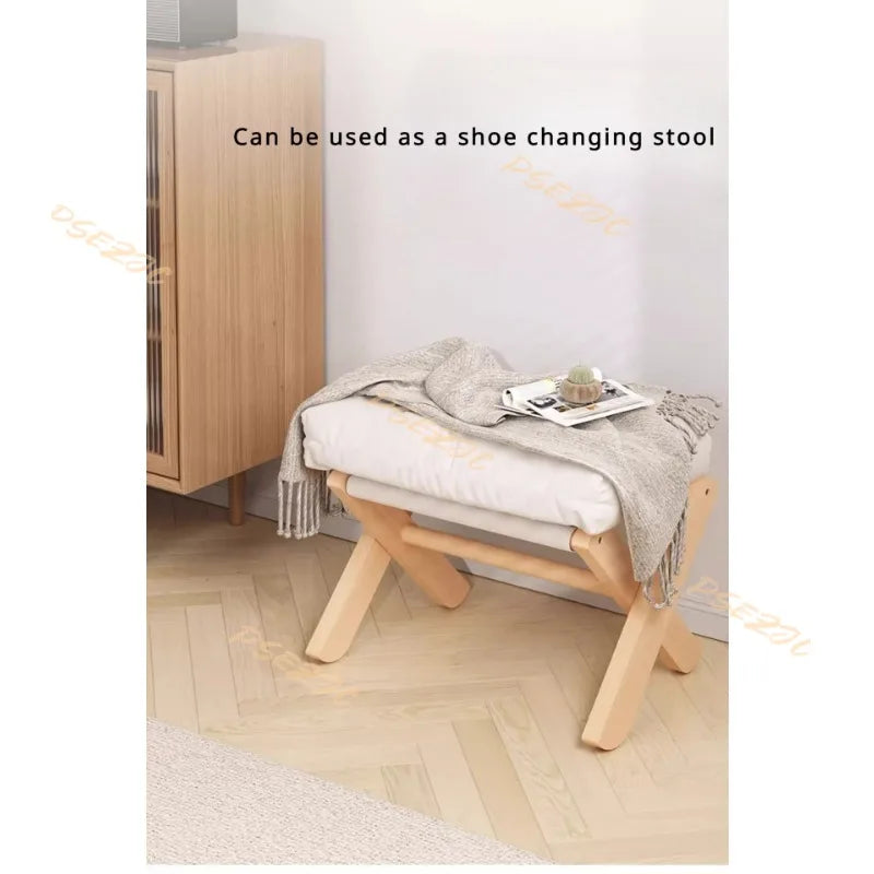 Home Living Room Sofa Simple and Multifunctional Portable Folding Footrest Stool Shoe Changing Stool