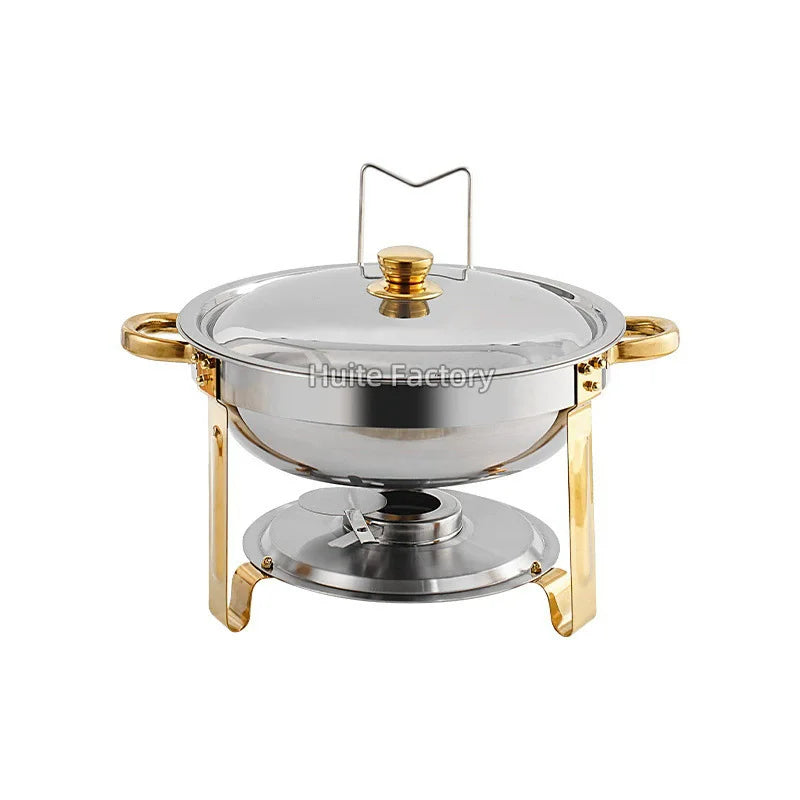2 Pack 5QT Chafing Dish Buffet Set Stainless Steel Chafer with 2 Full Size Pans Round Catering Warmer Server Lid Water Pan