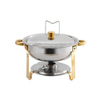 2 Pack 5QT Chafing Dish Buffet Set Stainless Steel Chafer with 2 Full Size Pans Round Catering Warmer Server Lid Water Pan