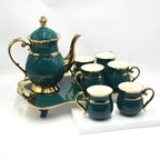 8pc/Set 6pc/Set 1pc/Set Ins Style Ceramic Dinnerware Set, Suitable For Family Gathering. Luxury English Gold green TeaCup Set