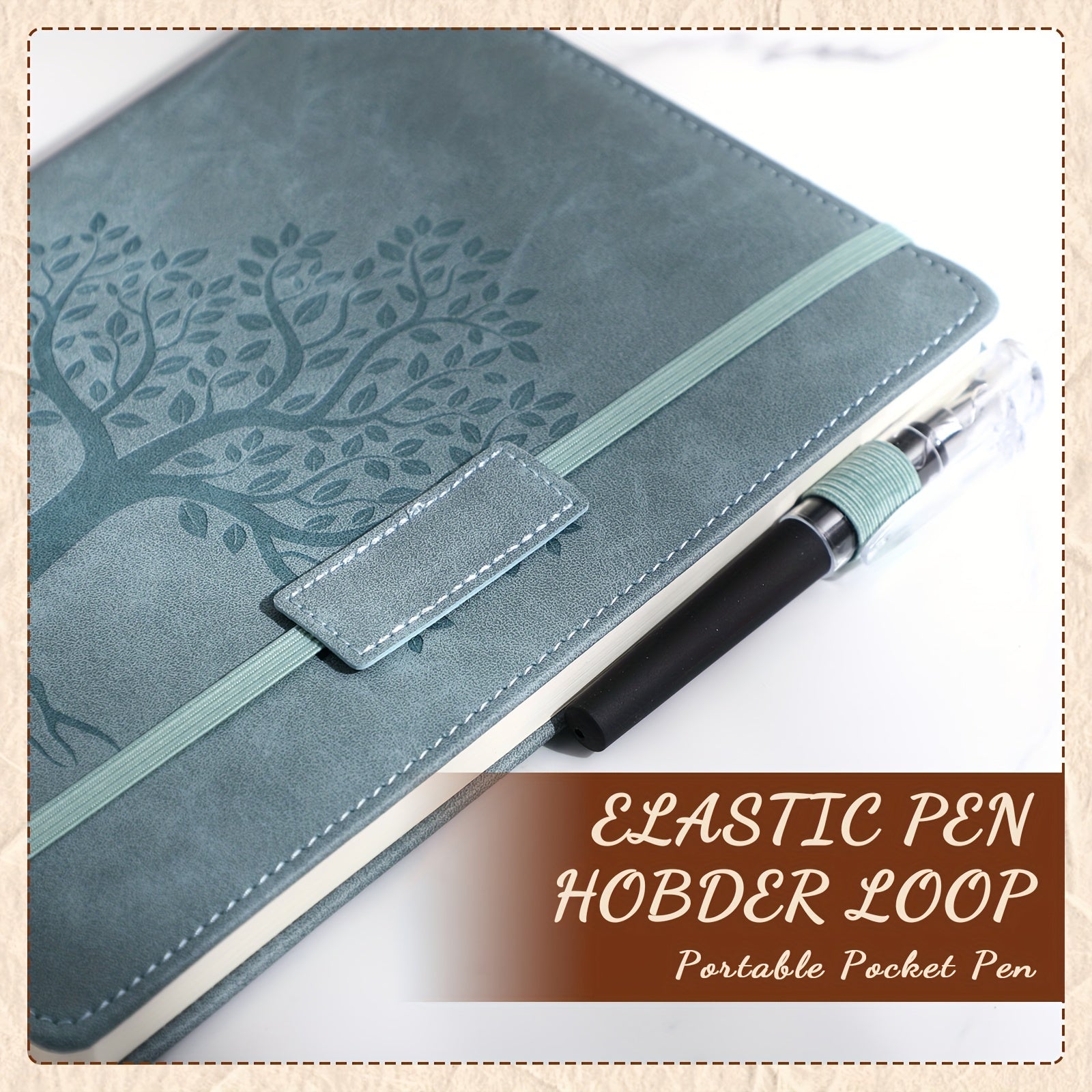 10pcs Tree of Life Faux Leather Journals with Pens - Multi-Color Hardcover Notebooks, College Ruled, Embossed Cover Design for Travel, Business, Work, School Diary, Faux Leather Journal Notebook