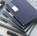 4-Piece A5 Spiral Notebooks In Gradient Blue Series - Perfect For Students & Office Use