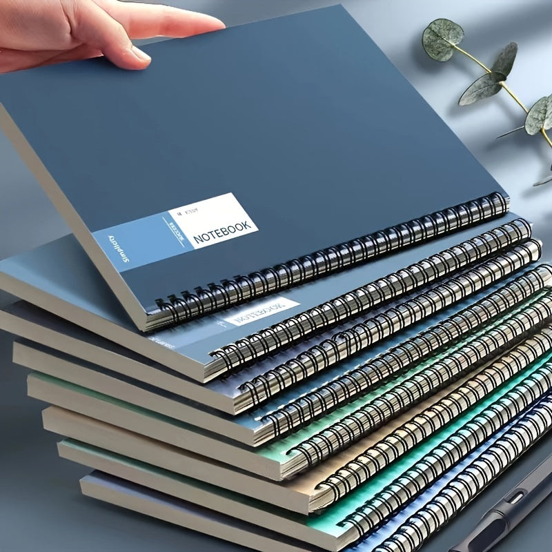 4-Piece A5 Spiral Notebooks In Gradient Blue Series - Perfect For Students & Office Use