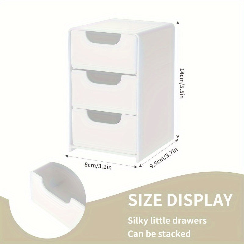 Chic 3-Tier Desktop Organizer With Drawers - Perfect For Office Supplies, Jewelry & Cosmetics Storage Office Desk Accessories Desk Accessories Office