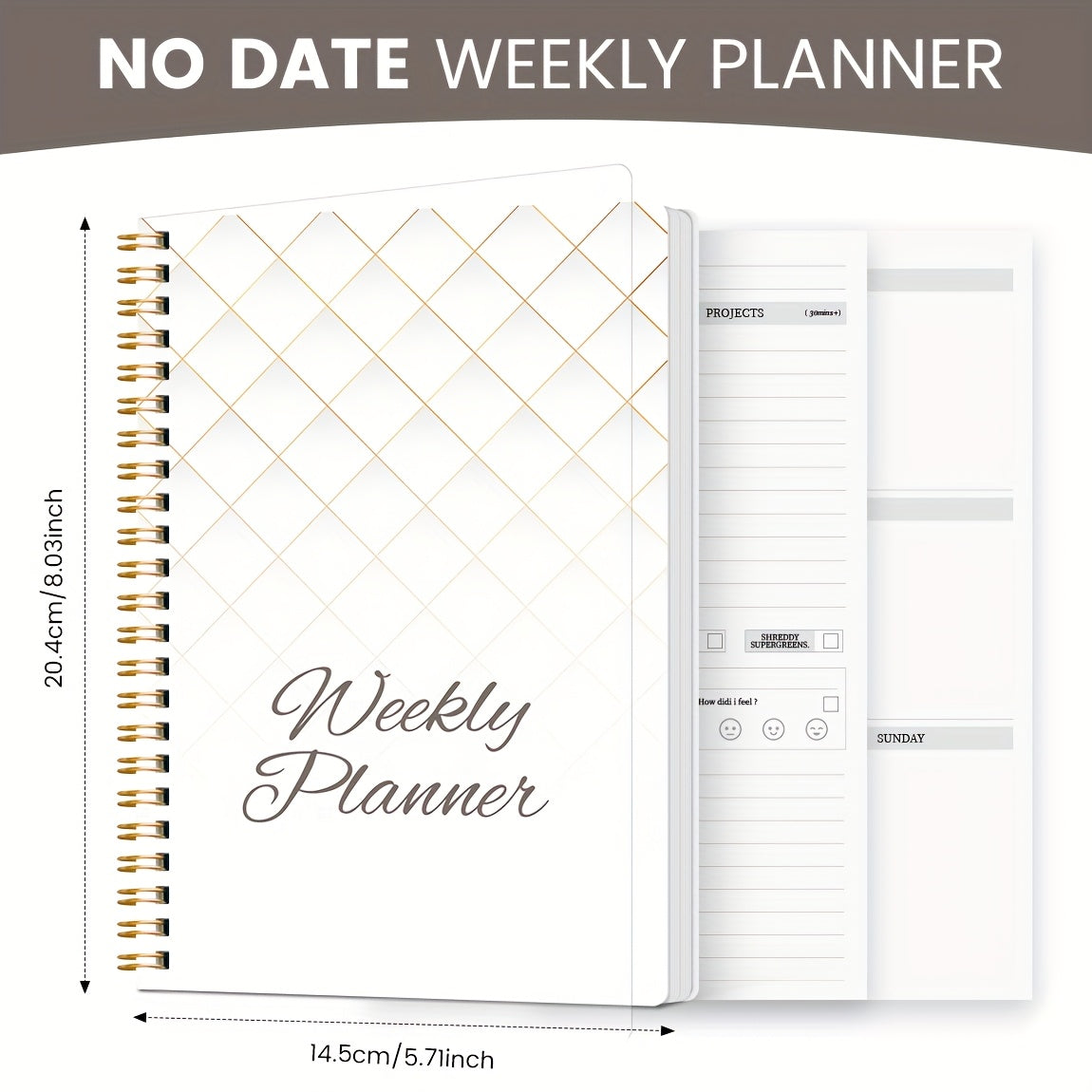 Weekly Planner Notebook Diary Weekly Planner Goal Habit Schedules Journal Notebooks For School Stationery Office, School Supplies