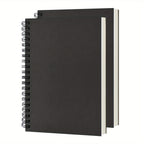 2-Pack Soft Cover Blank Spiral Notebooks - Perfect for Sketching & Writing - 100 Pages/50 Sheets - 7.5 x 5.1 - 100GSM - Black